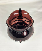 Vintage Farber Bros Krome-Kraft Amethyst Glass Creamer Sugar Bowl & Chrome Tray