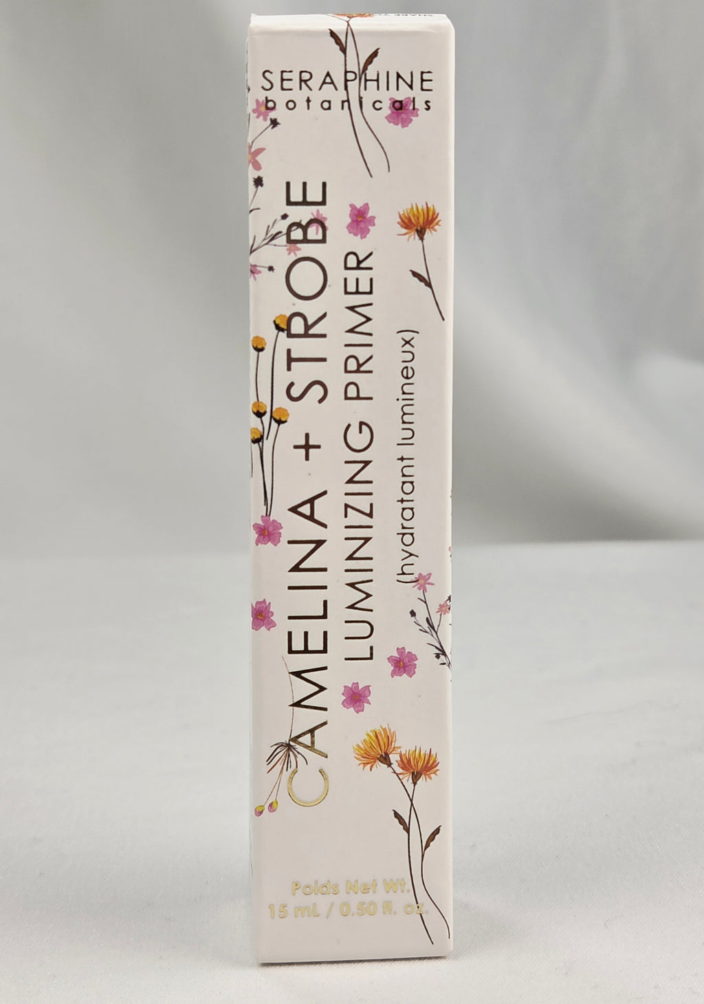 Seraphine Botanicals Camelina + Strobe Luminizing Primer 15ml | Hydrating Glow Primer | Clean Beauty Makeup Base