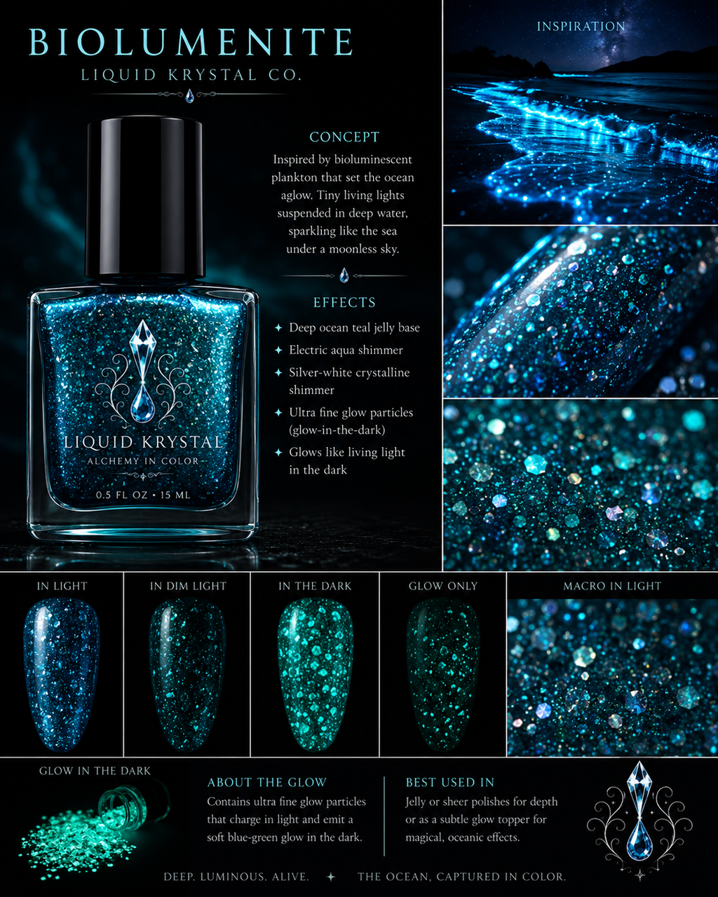 Prototype 2027 – NOT FOR SALE | Living Lights Collection | Biolumenite & Firefly Hollow Glow Nail Polish Duo Set