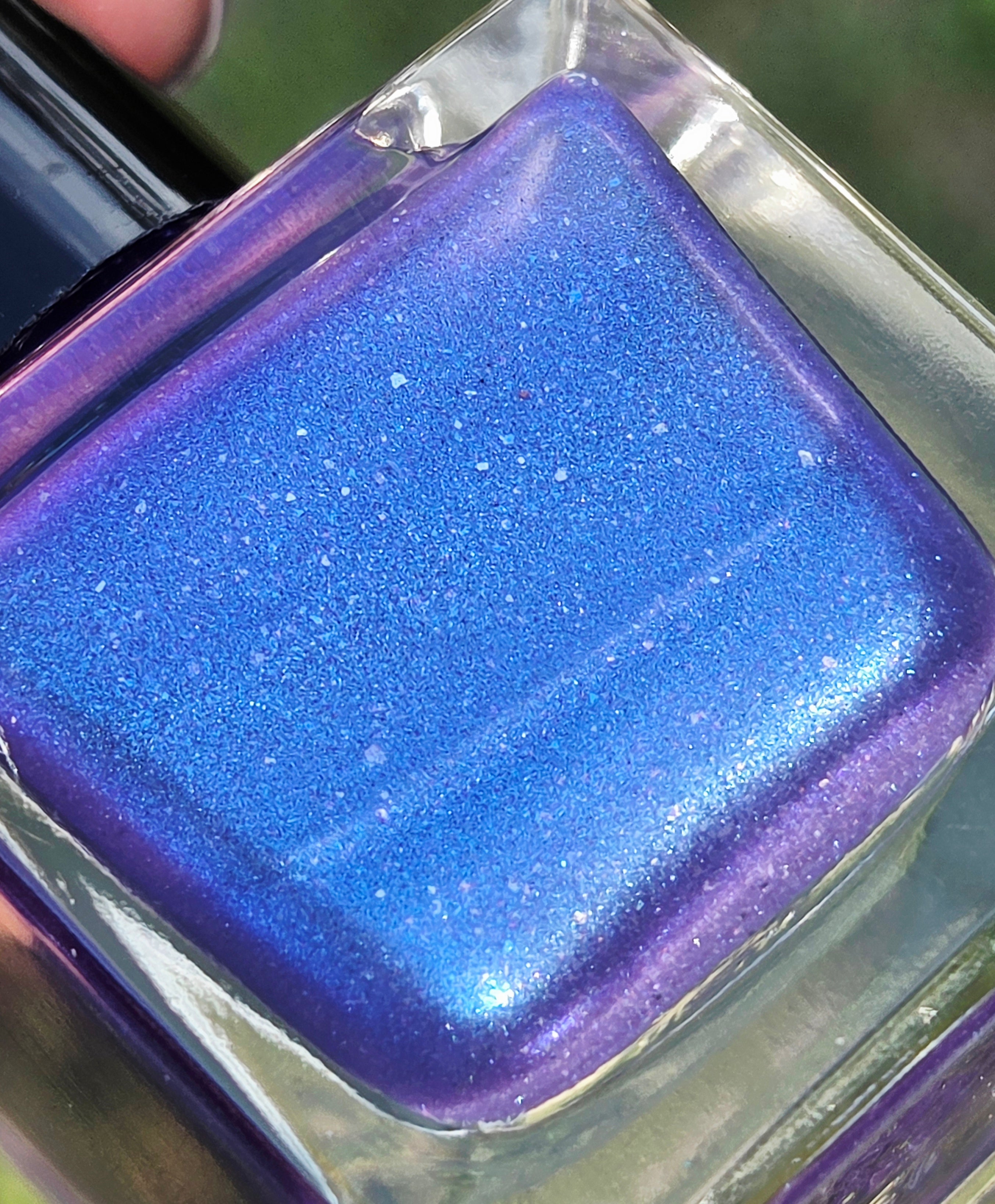 Starlit Wisteria – Purple Blue Shimmer Nail Polish with Silver Micro Flake | Color-Shifting Indie Nail Lacquer | Handmade Iridescent Violet Polish - Prototype