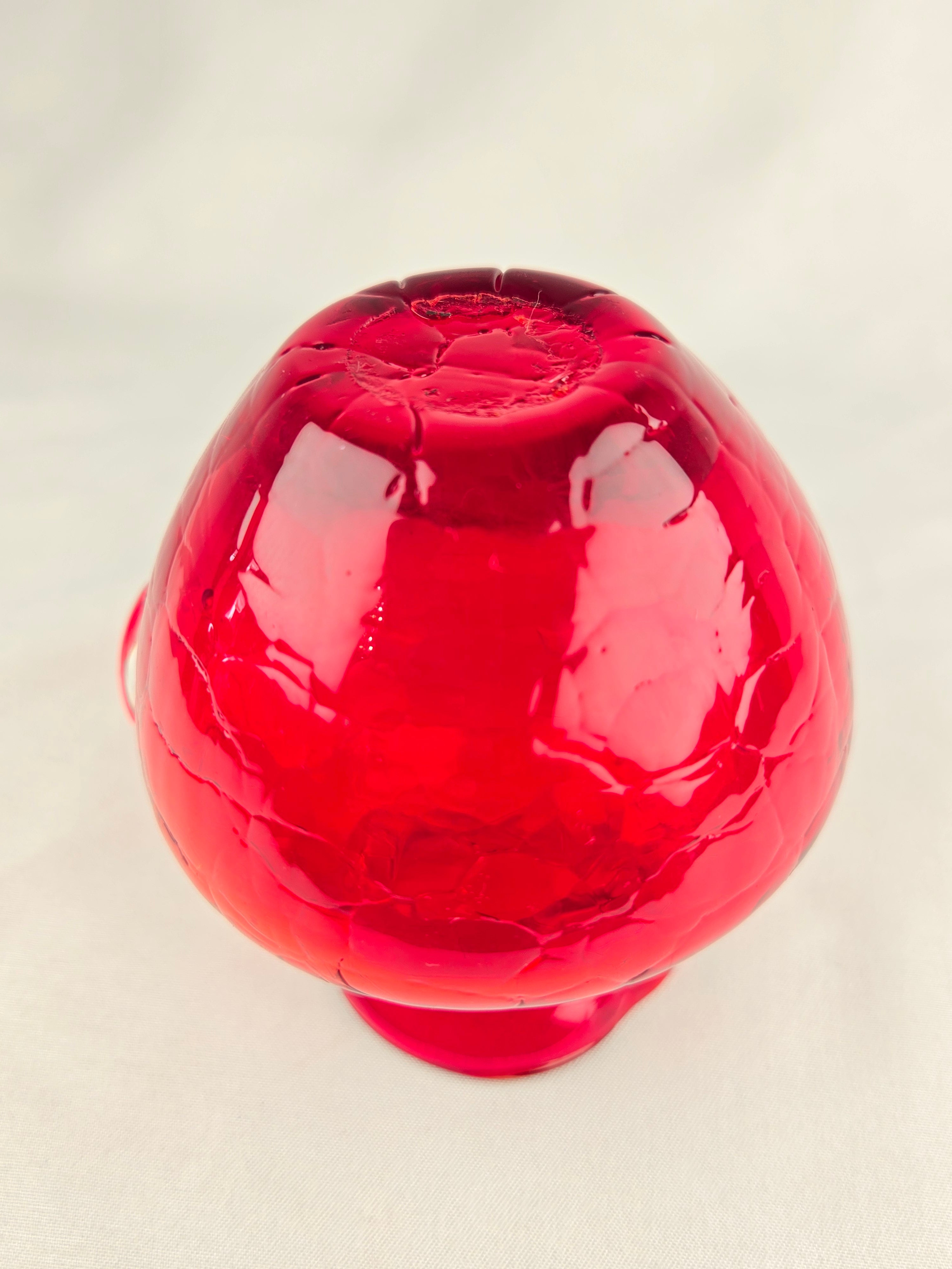 Crackle Glass Vintage Red Mini Pitcher Creamer – Handled Glass Pitcher