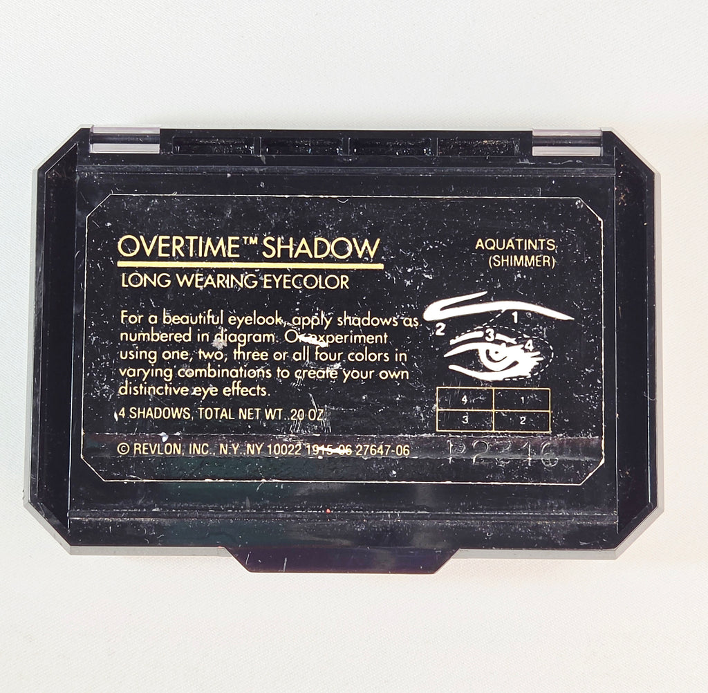 Vintage 1990s Revlon Overtime Shadow Aquatints Shimmer Eyeshadow Quad Palette