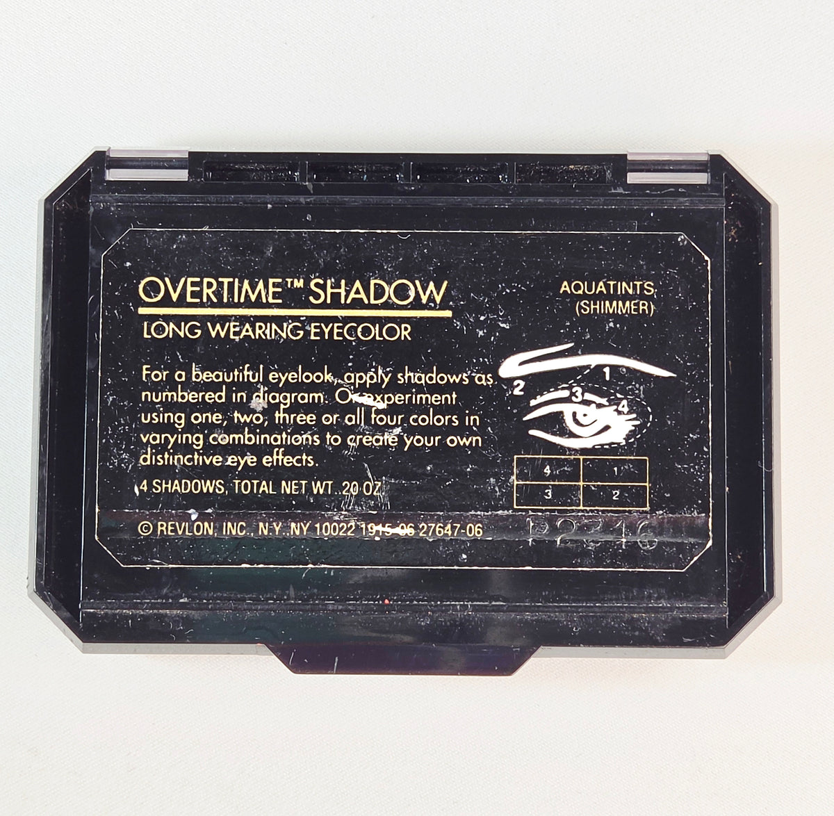 Vintage 1990s Revlon Overtime Shadow Aquatints Shimmer Eyeshadow Quad Palette
