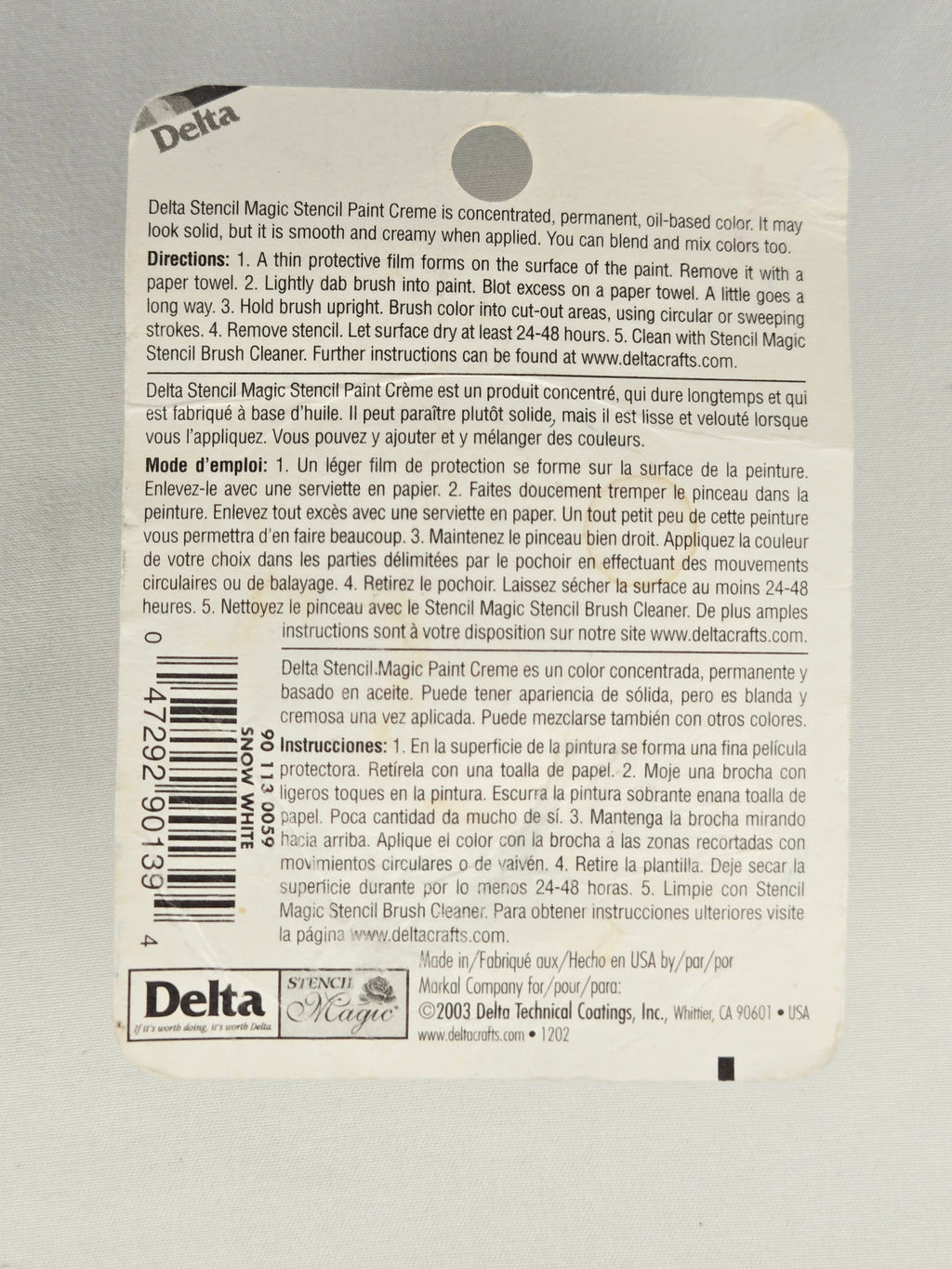 Delta Stencil Magic Blendable Stencil Paint Creme Snow White 1/2 oz | No Drip Craft Paint