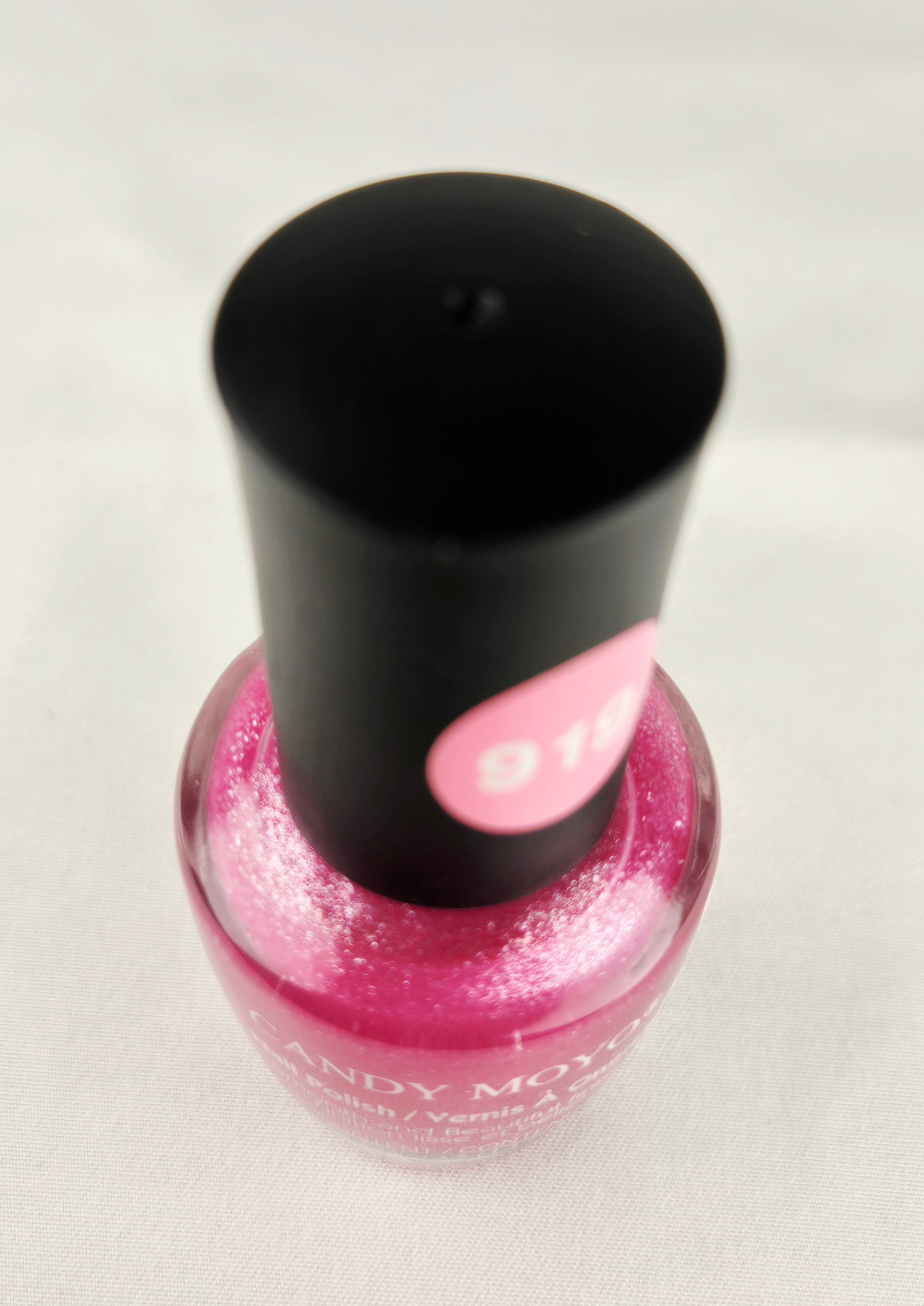 Candy Moyo Nail Polish #919 Bright Pink Shimmer Glitter 0.44 oz / 13mL