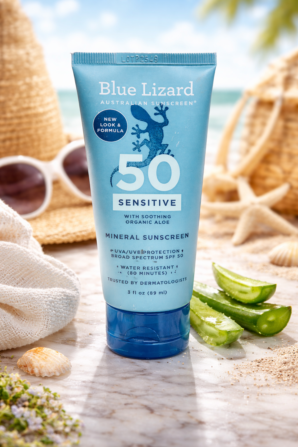 Blue Lizard SPF 50 Sensitive Mineral Sunscreen (3 oz)—Beach-Ready Protection