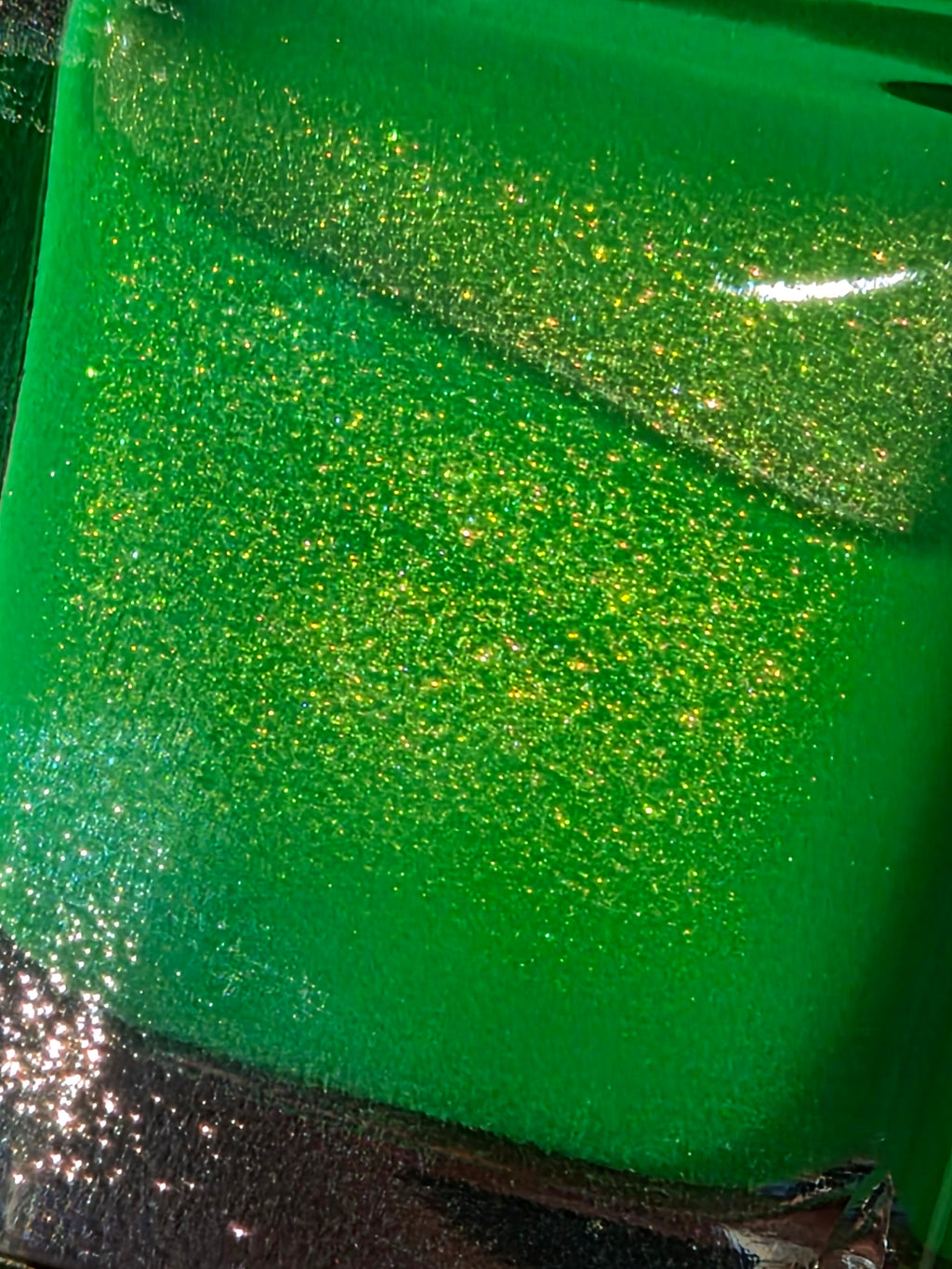 Ectophoria- Neon Radioactive Green Gold Shimmer Glow In The Dark Blacklight Reactive Indie Lacquer Handmade Indie Nail Polish