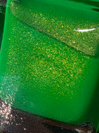 Ectophoria- Neon Radioactive Green Gold Shimmer Glow In The Dark Blacklight Reactive Indie Lacquer Handmade Indie Nail Polish