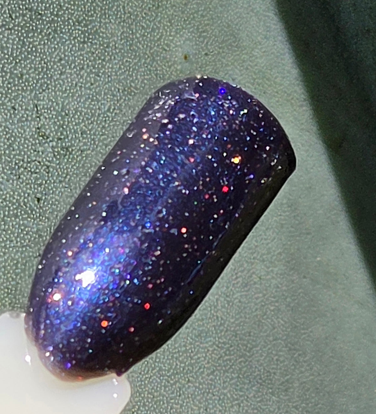 Galactic Abyss- Deep Black Purple Jelly Holographic Shimmer Nail Lacquer with Blue Violet Sheen | Liquid Krystal Co Handmade Indie Nail Polish