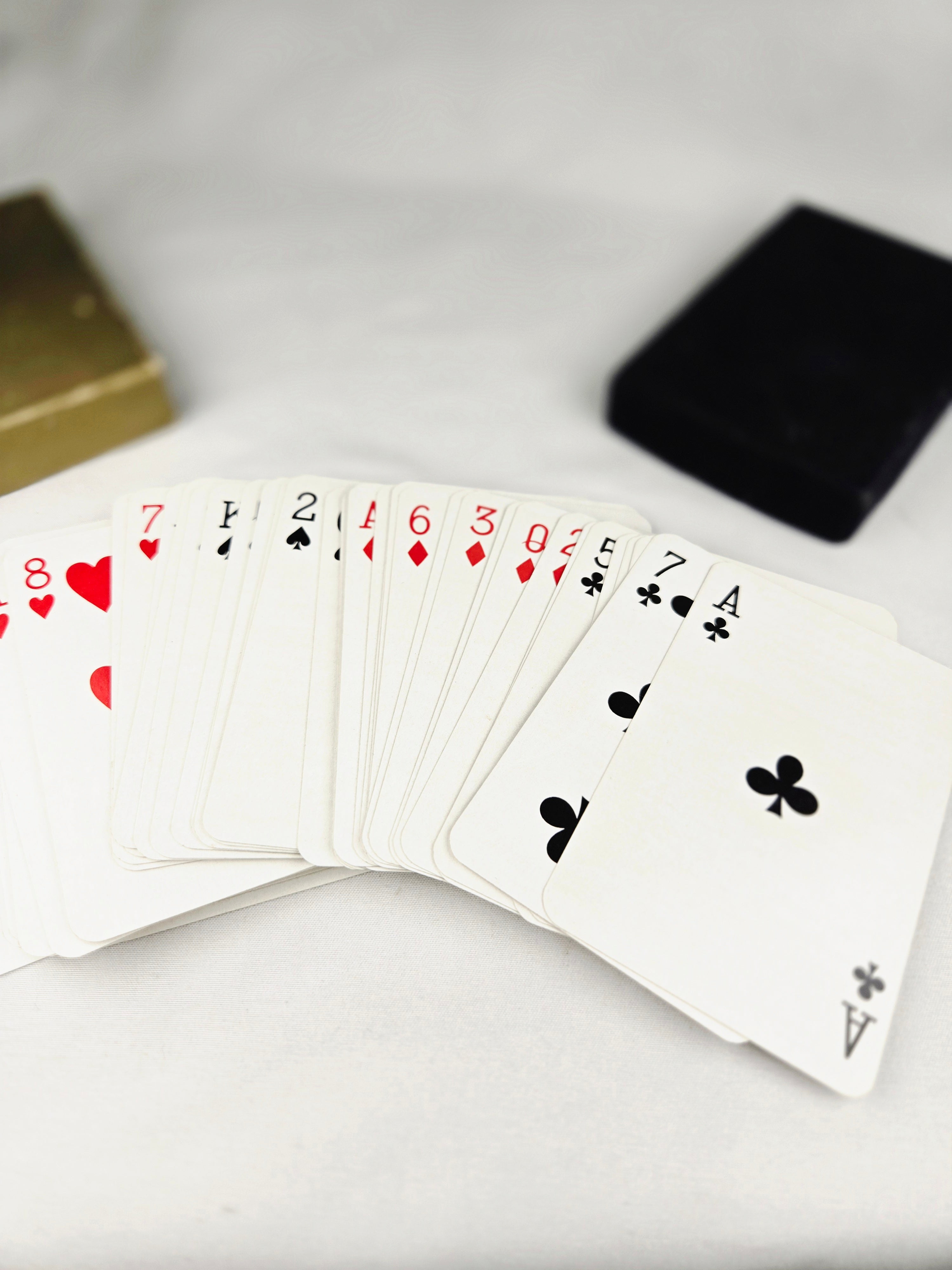 Dubuque Fleur-de-Lis Playing Cards — Vintage Deck in Deep Blue Velvet Case