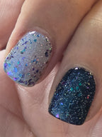 Atlantean Aetherdust— Clear Blue Purple Iridescent Flake Nail Polish Topper with Holographic Sparkle | Liquid Krystal Co.