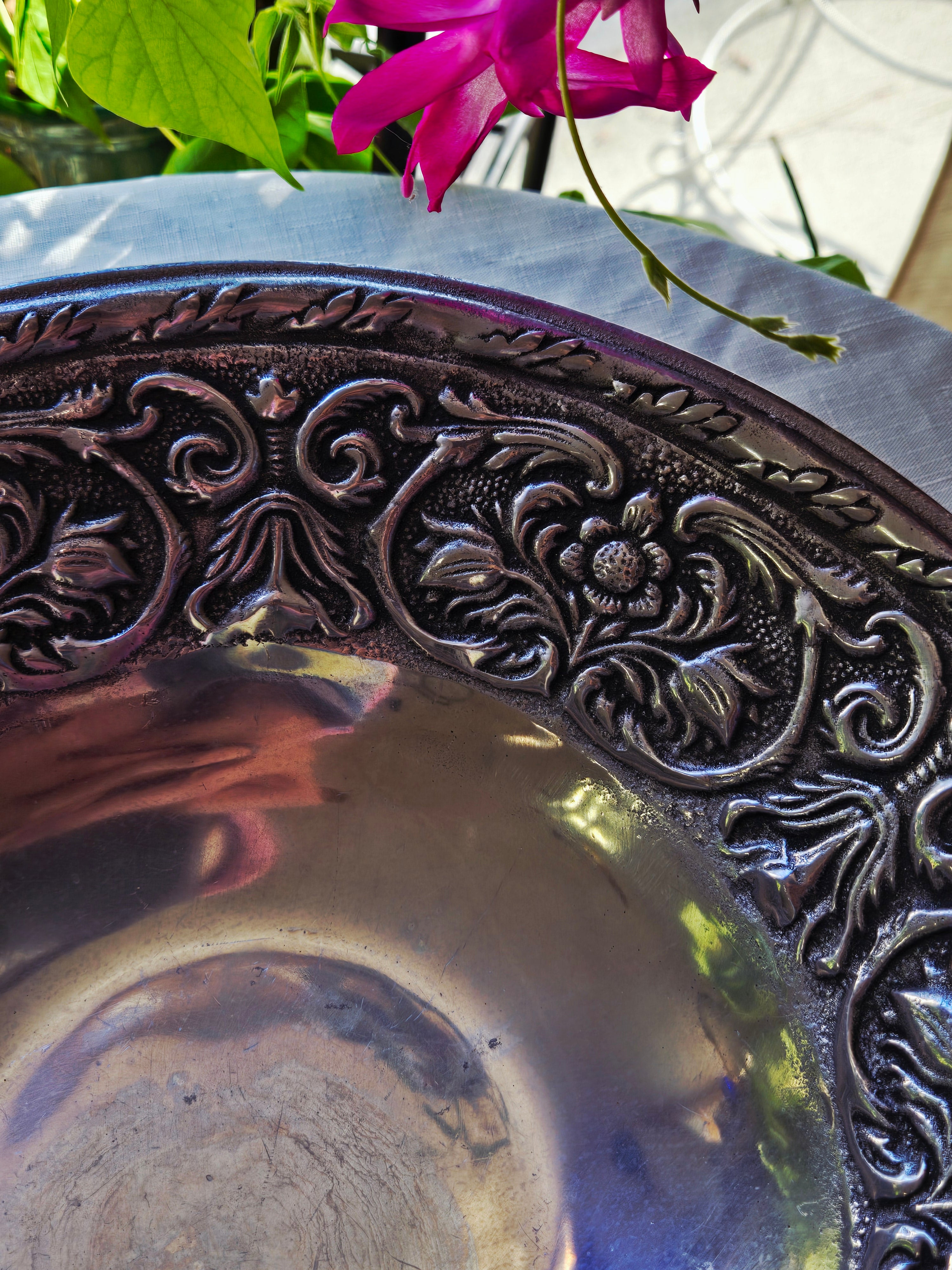 Wilton Armetale RWP Pewter Bowl – Embossed Floral Design | Vintage American Pewter