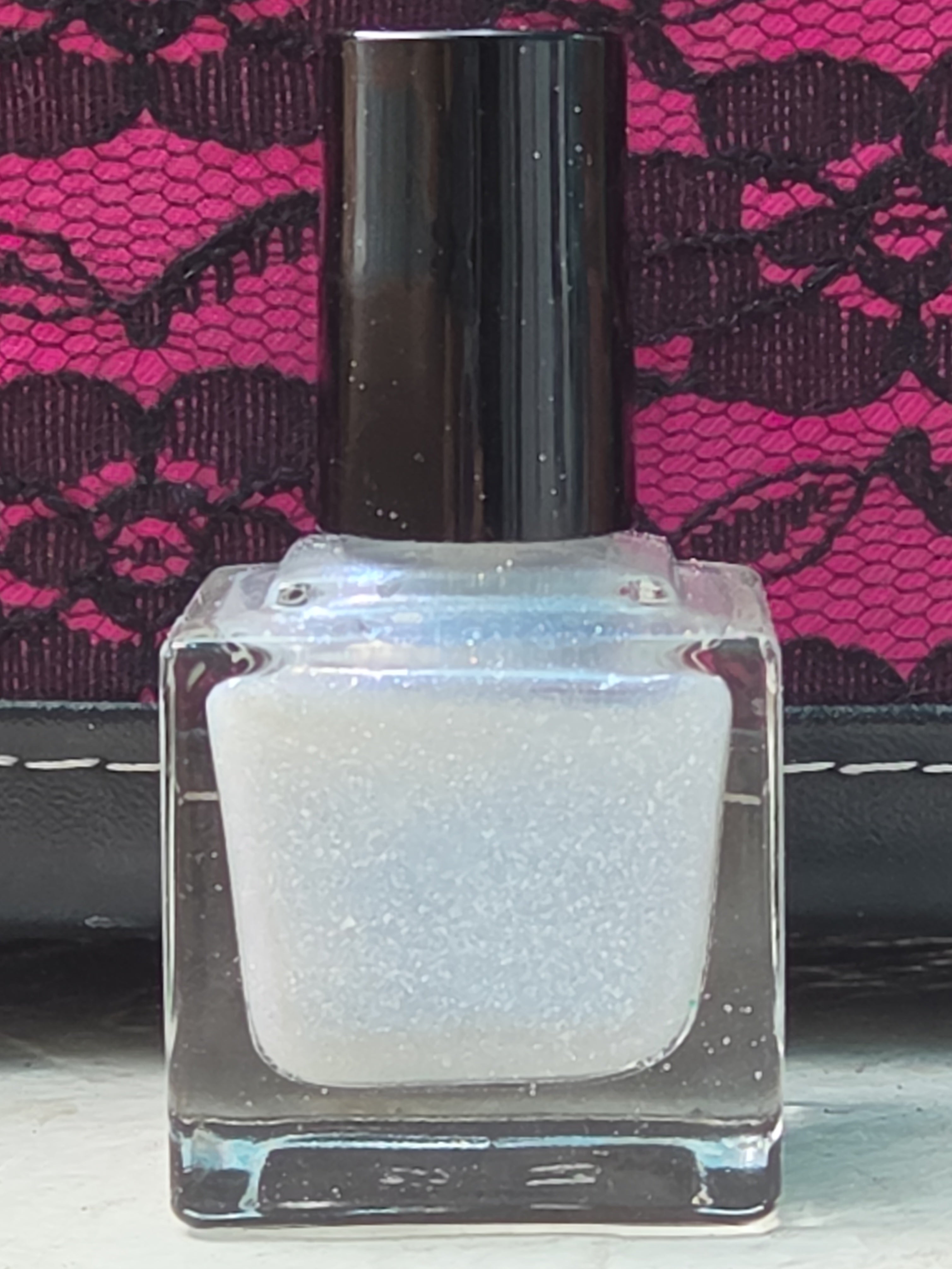 Prismatic Blizzard Holographic Nail Polish – Icy White with Blue Aurora Shimmer | Iridescent Indie Holo Lacquer | Liquid Krystal Co. Prototype