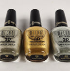 Milani 3D Holographic Nail Lacquer Set – Shades 509 HD, 510 3D Gold, 511 Hi-Tech – Discontinued Holographic Nail Polish Trio