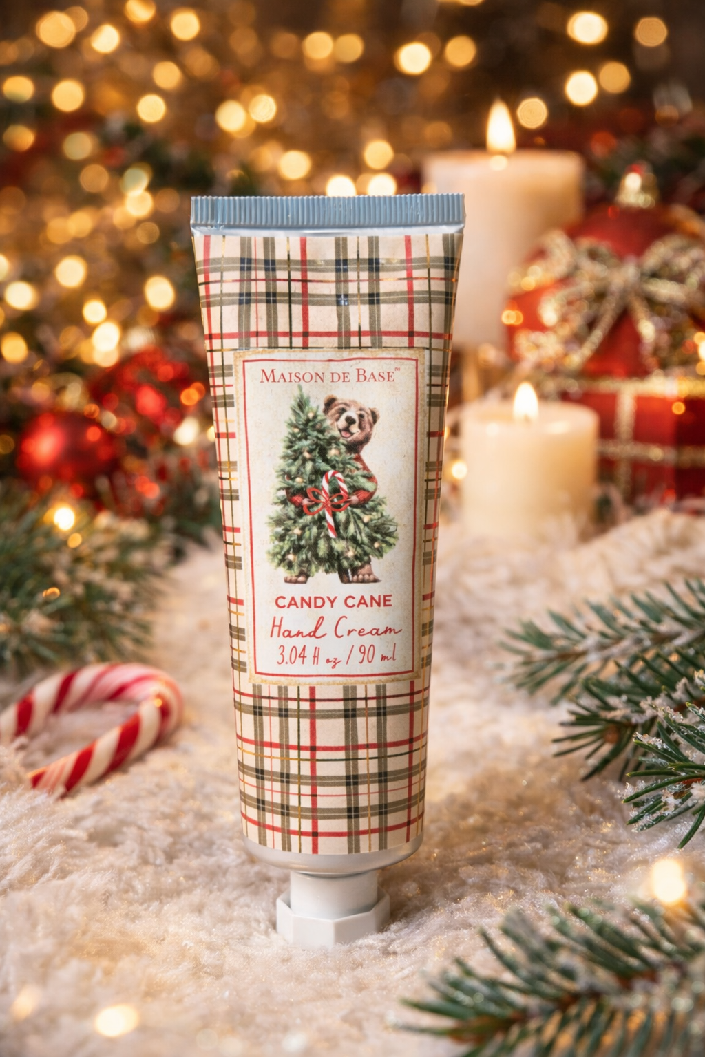 Maison de Base Candy Cane Hand Cream 3.04 oz Holiday Hand Lotion