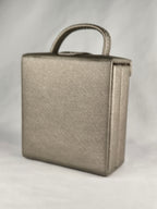 Heritage by WOLF Travel Jewelry Case — Metallic Taupe / Platinum Tone
