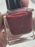 Incarnadine – Liquid Krystal Co. Indie Nail Polish | Black Jelly Base Metallic Crimson Red Shimmer Handmade Lacquer