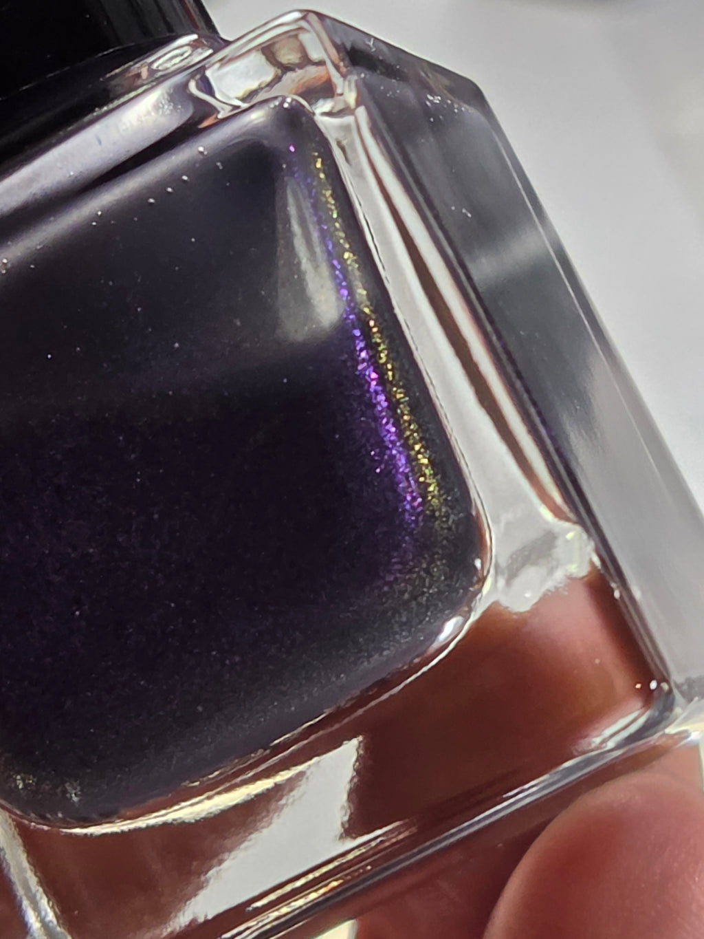 Shadow Blush - Thermal Nail Lacquer – Blackened Violet to Lilac Mauve Pink with Electric Blue-Violet Shimmer Handmade Indie Nail Polish