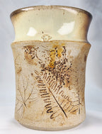 Handcrafted Studio Pottery Botanical Vase | Signed Artisan Stoneware Vase | 6" Rustic Floral Ceramic Home Decor