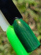 Ectophoria- Neon Radioactive Green Gold Shimmer Glow In The Dark Blacklight Reactive Indie Lacquer Handmade Indie Nail Polish