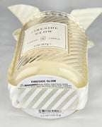 Fireside Glow Scented Candle 5.5 oz Textured Glass Jar Ribbon Bow Decorative Home Candle