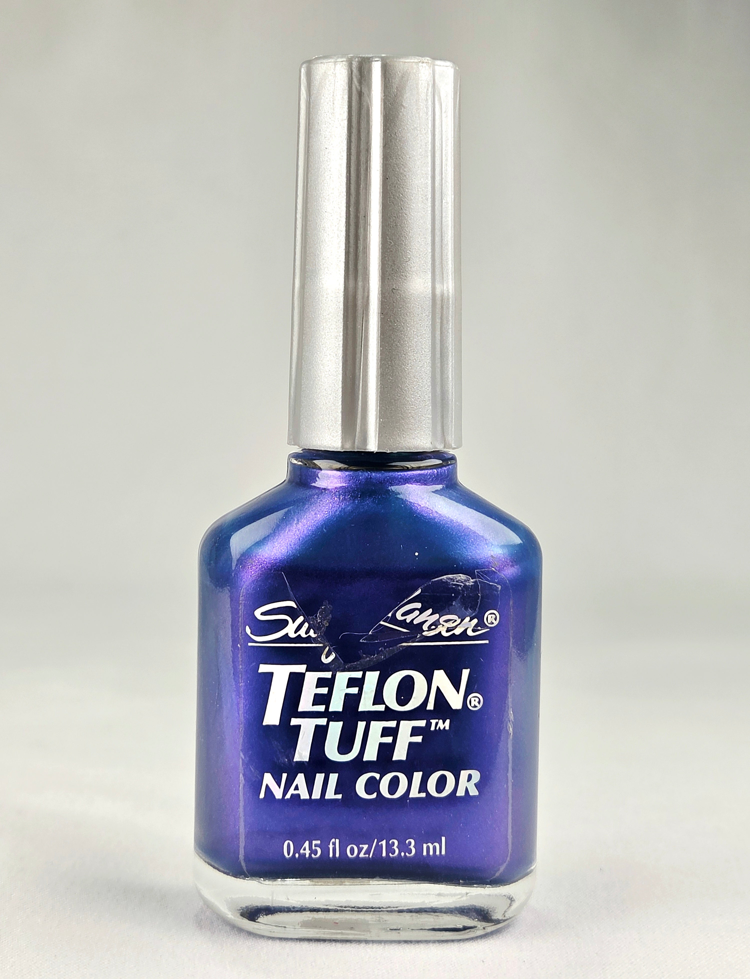 Sally Hansen Teflon Tuff Night Sky Frost 09 Vintage Nail Color Blue Purple Frost