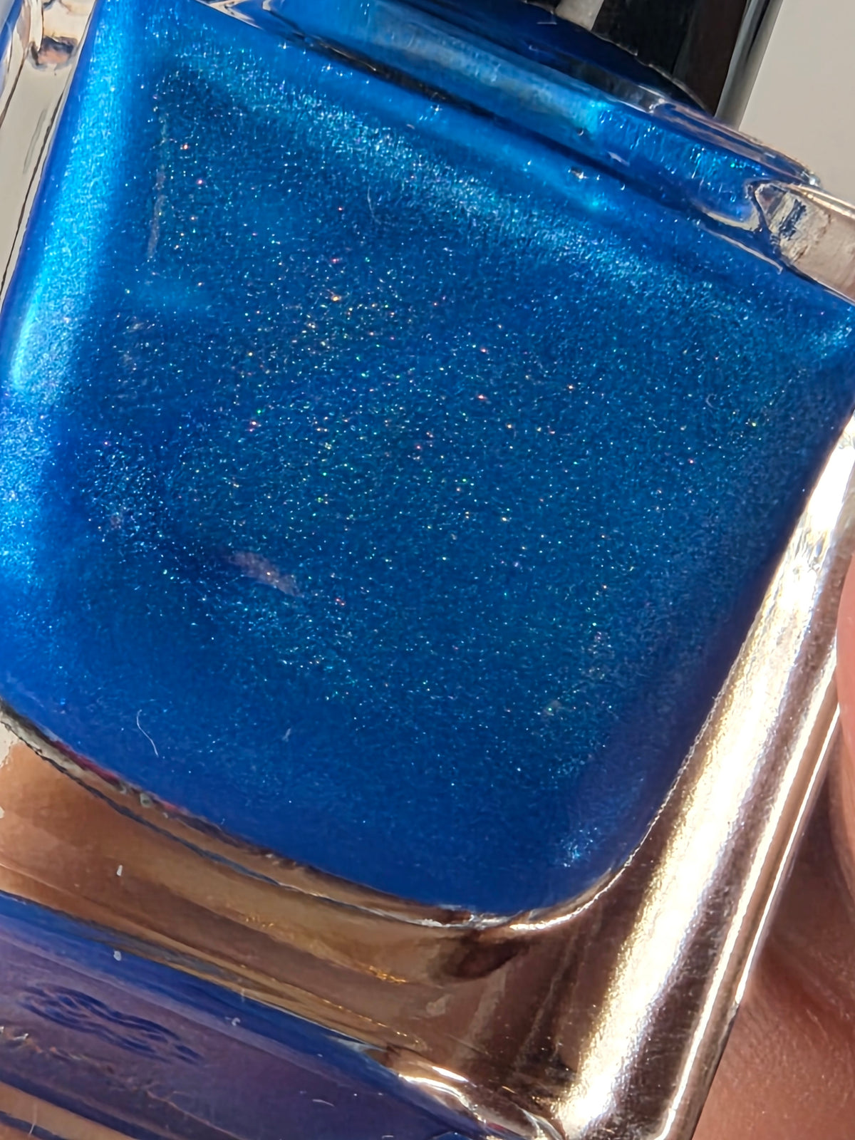 Ioniwave- Electric Blue Diamond Shimmer Nail Polish Metallic Indie Lacquer 15ml Handmade- Liquid Krystal Co