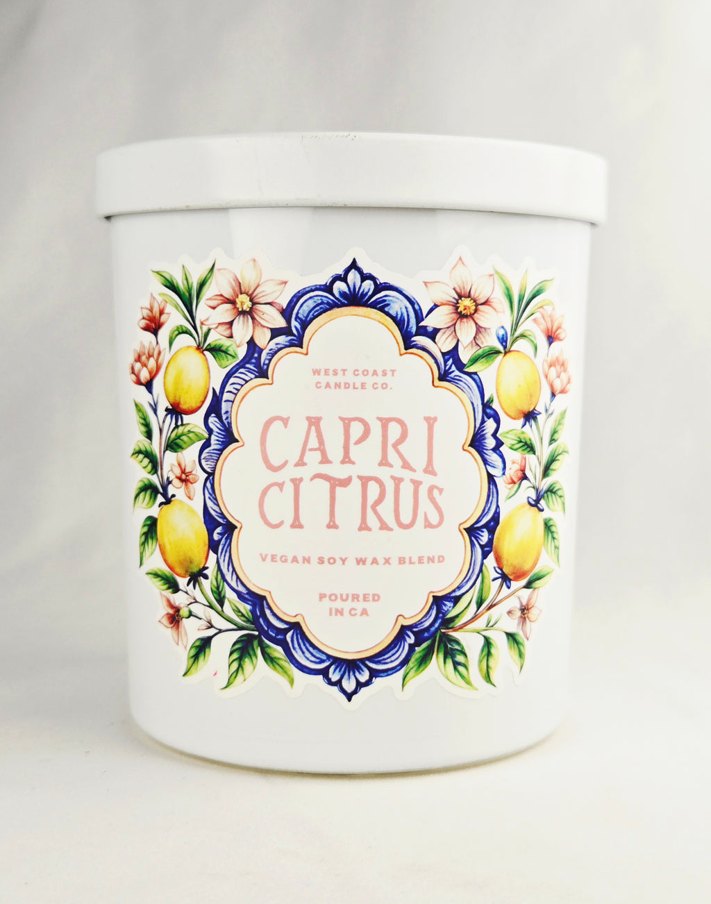 West Coast Candle Co. Capri Citrus Candle | Vegan Soy Wax Blend Fresh Citrus Floral Scent