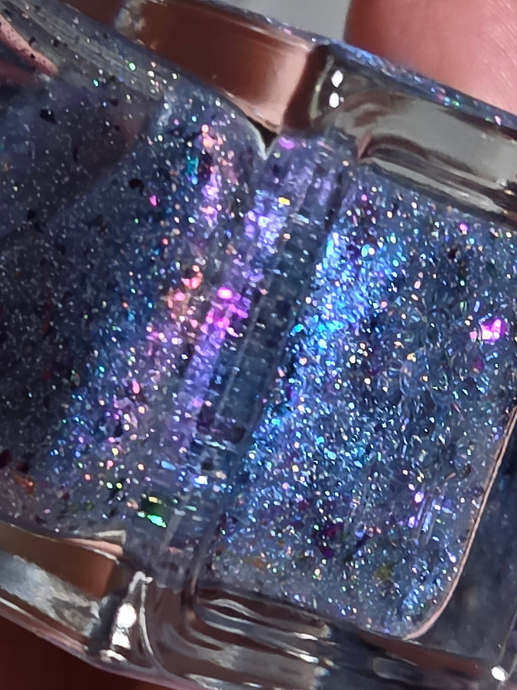 Atlantean Aetherdust— Clear Blue Purple Iridescent Flake Nail Polish Topper with Holographic Sparkle | Liquid Krystal Co.