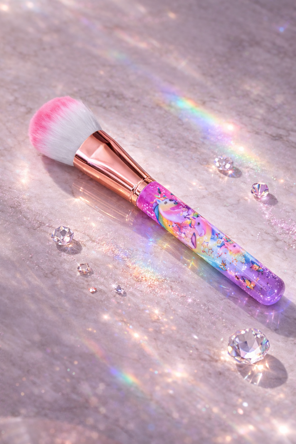 Lisa Frank Unicorn Makeup Brush – XOXO Glamour Dolls Rainbow Cosmetic Brush