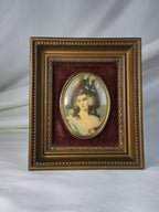 Vintage A Cameo Creation Portrait Frame – Ornate Gold Tone Burgundy Velvet 5.5"