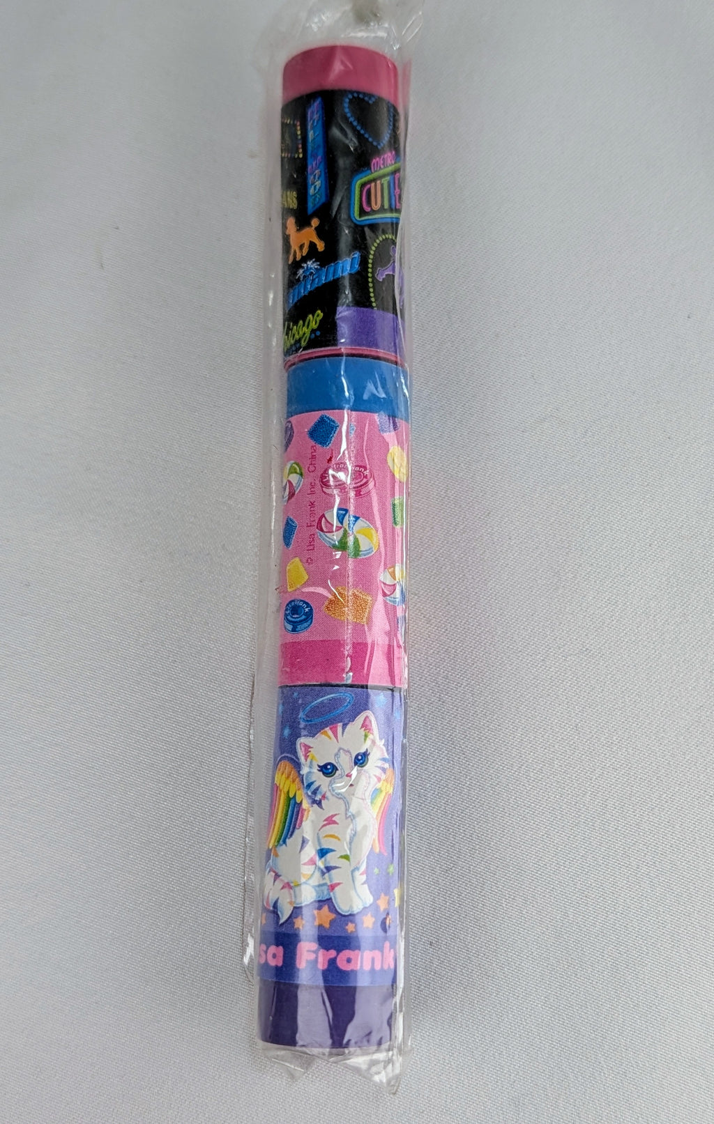 Vintage Lisa Frank Character Eraser Set of 3 Rainbow Kitty Candy Girl Glam Girl