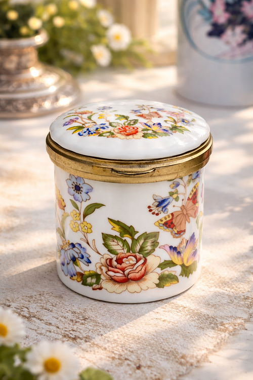 Aynsley “Cottage Garden” Fine Bone China Trinket Jar – Made in England