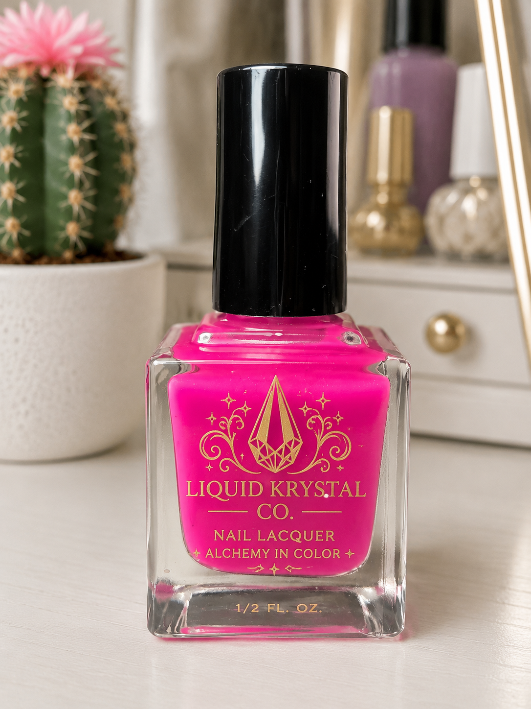 Dreamshock Purple to Pink Thermal Glow in the Dark Shimmer Nail Polish | Liquid Krystal Co. Handmade Indie Lacquer