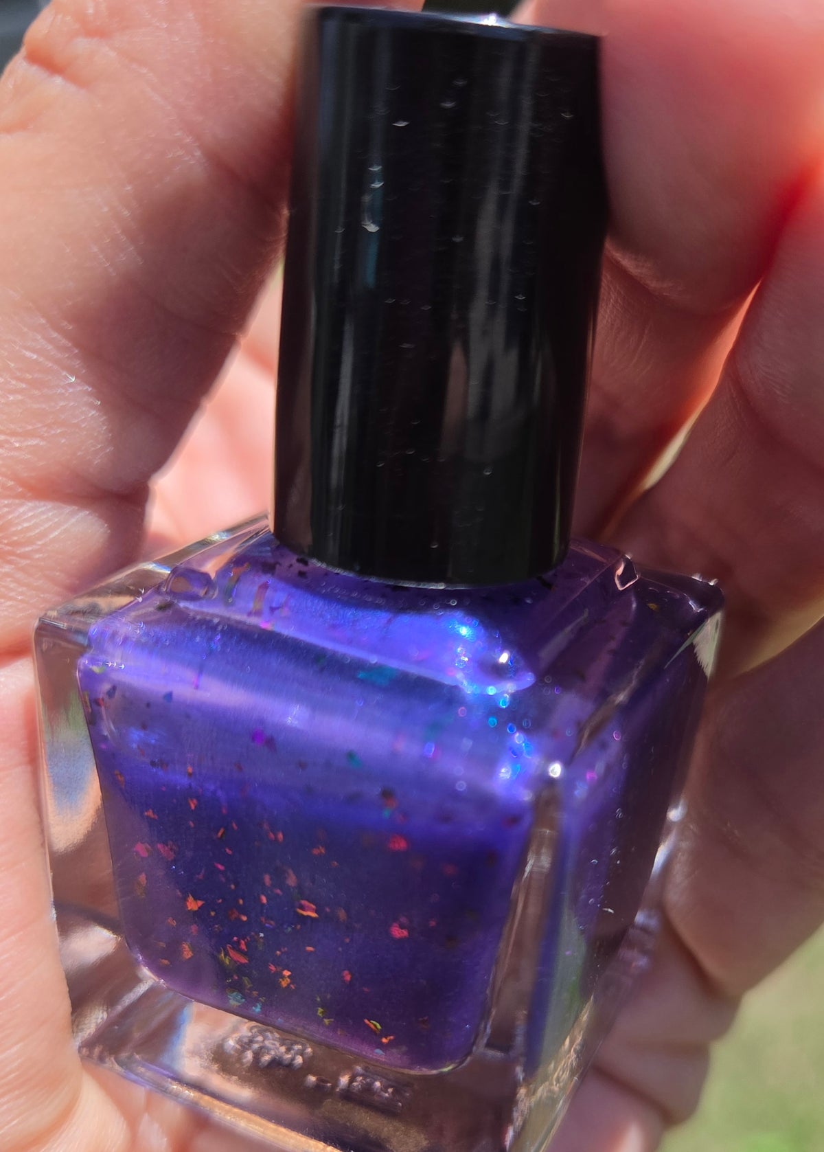 Quantum Bloom — Violet Blue Nail Lacquer with Aurora Flakes & Celestial Shimmer | Liquid Krystal Co Handmade Indie Nail Polish