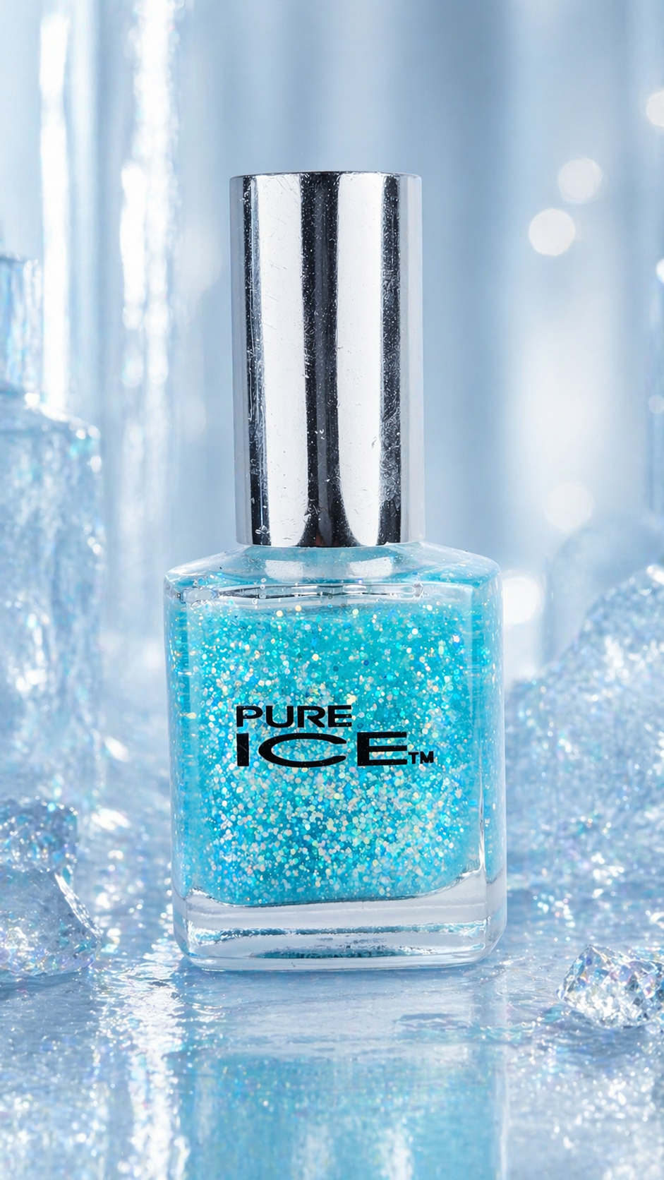 Pure Ice “Once Again!” Glitter Nail Polish – Aqua Blue Sparkle Y2K Shade 306CP