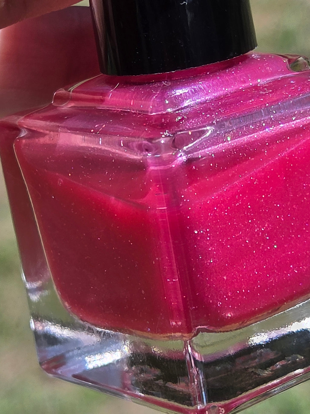 Crush Theory Nail Polish – Hot Pink Jelly with Holographic Shimmer Prototype