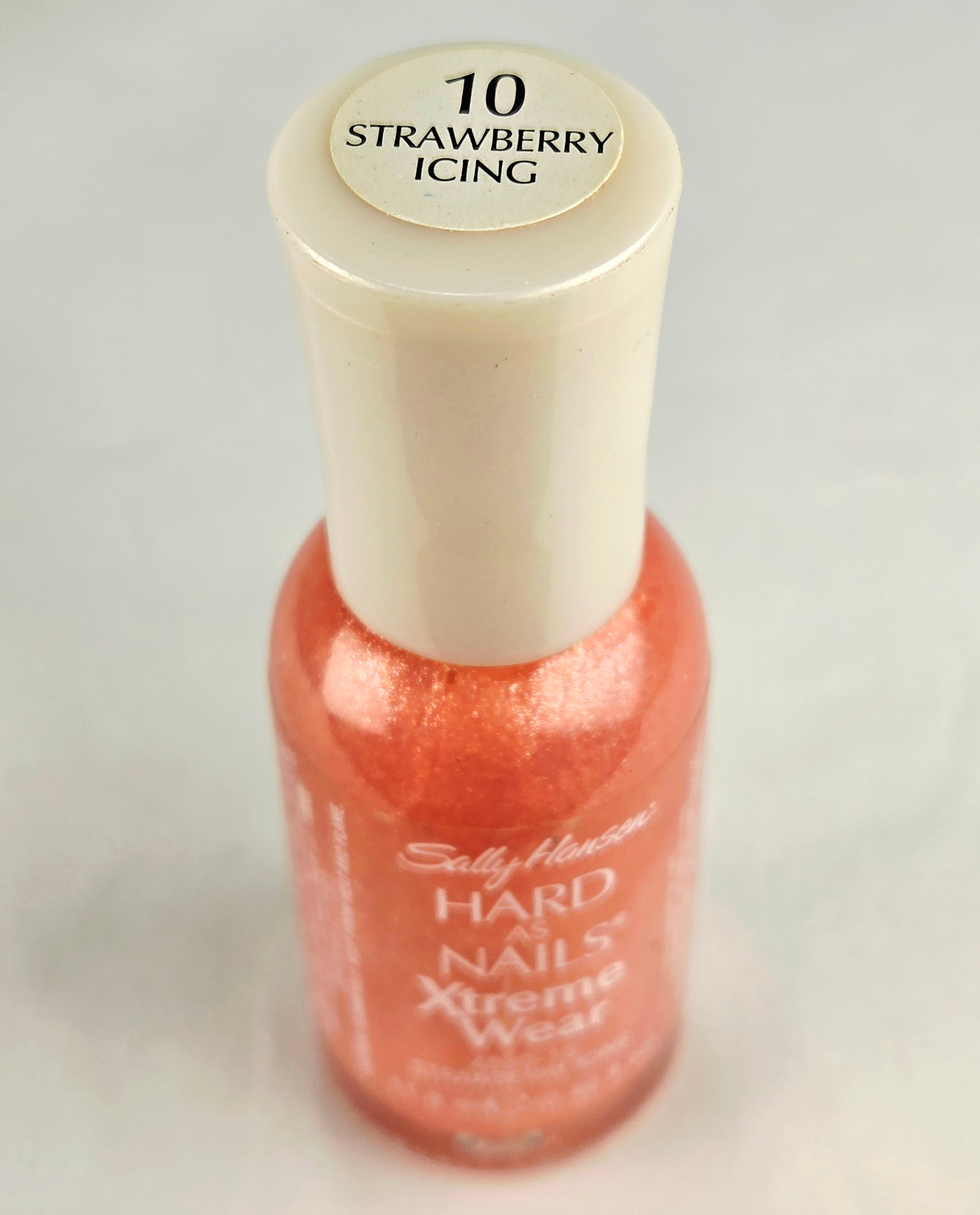 Sally Hansen Hard As Nails Xtreme Wear Strawberry Icing #10 | Discontinued Pink Shimmer Nail Polish | 11.8 mL Collectible