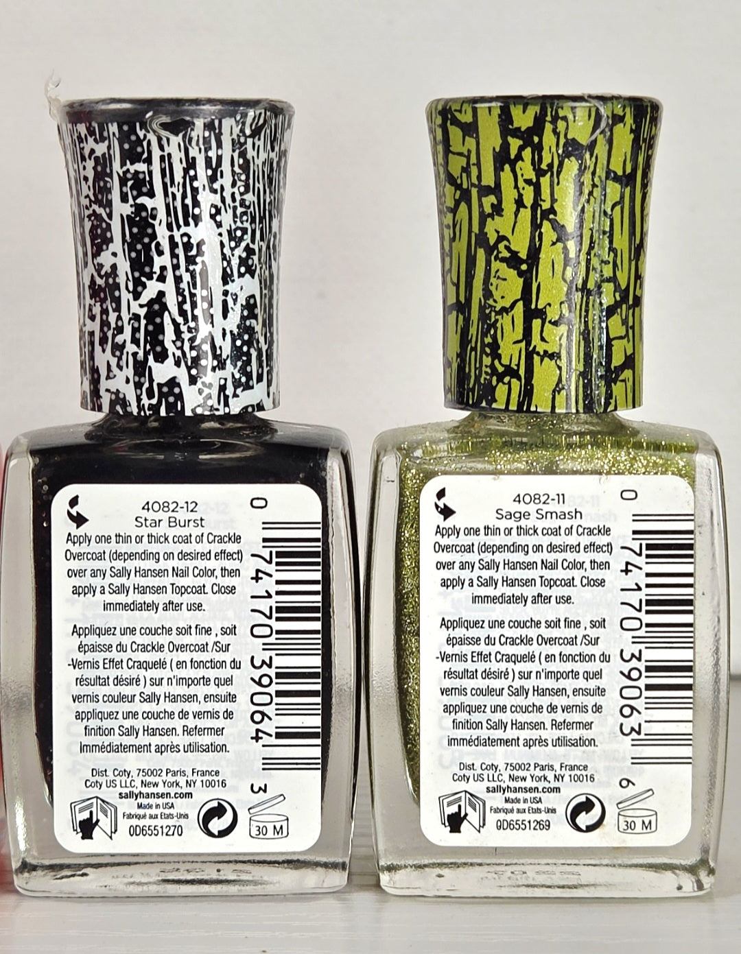 Vintage Sally Hansen Crackle Overcoat Nail Polish Lot of 7 Discontinued Shades