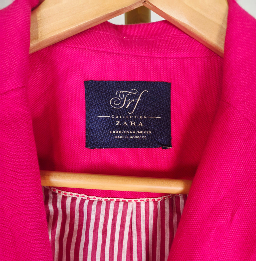 Zara TRF Collection Hot Pink Fuchsia Blazer — Size Medium