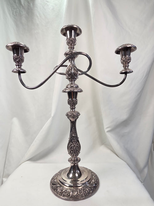 1847 Rogers Bros Silverplate 3-Arm Candelabra – Ornate Vintage Table Centerpiece
