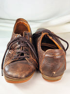 Pikolinos Brown Leather Laser Cut Lace Up Shoes EU 36 Artisan Comfort Oxfords