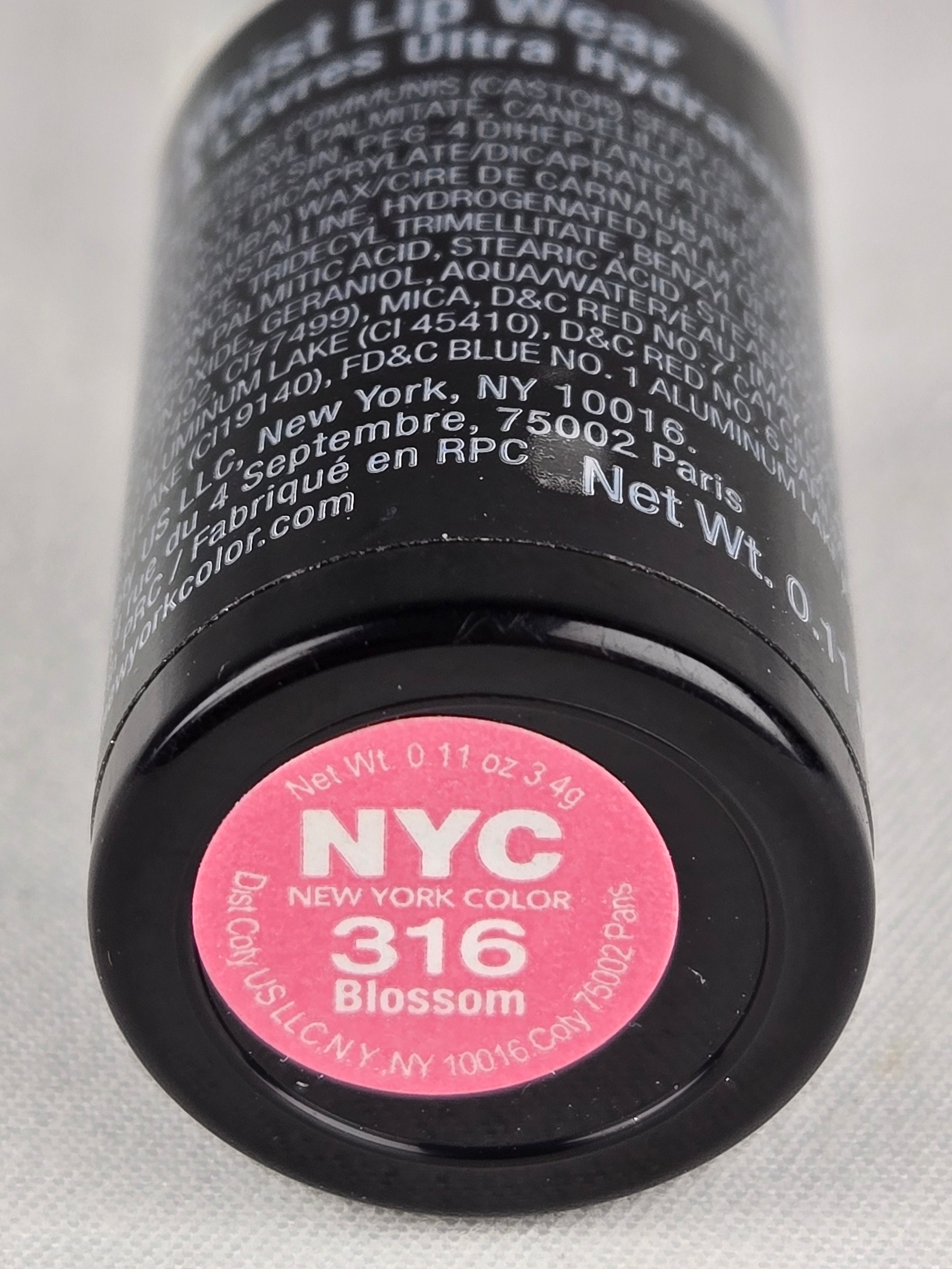 NYC Vintage Lipstick 316 Blossom Pink Shimmer Lip Color Discontinued Shade Hydrating Bullet