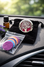 Tree of Life Car Air Vent Scent Diffuser – Silver Tone | Felt Pads Included