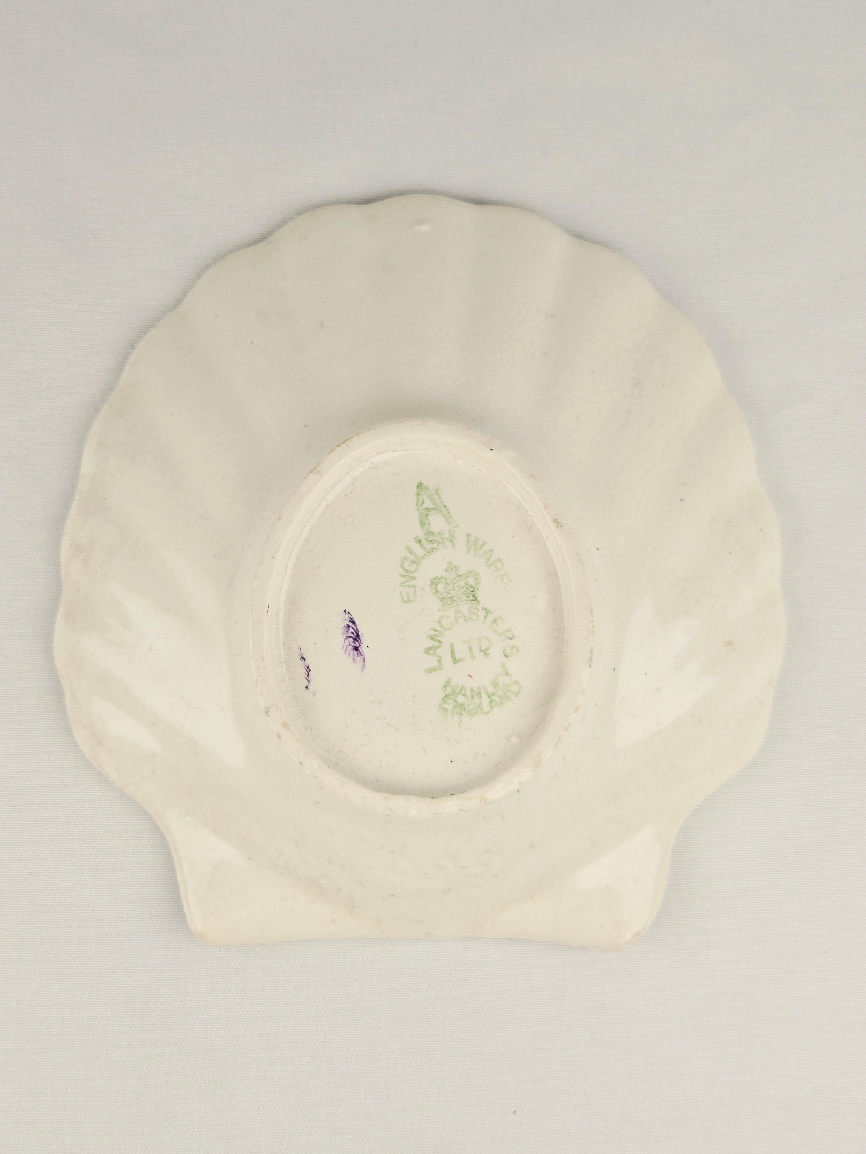 Lancaster & Sandland England Vintage Lusterware Dish – Dickens “Micawber Introduces David to London” Purple Collector Piece