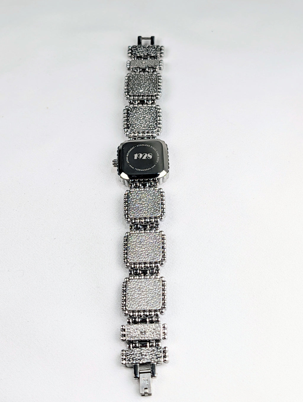 Vintage 1928 Turquoise Style Bracelet Watch Southwestern Beaded Silver Tone