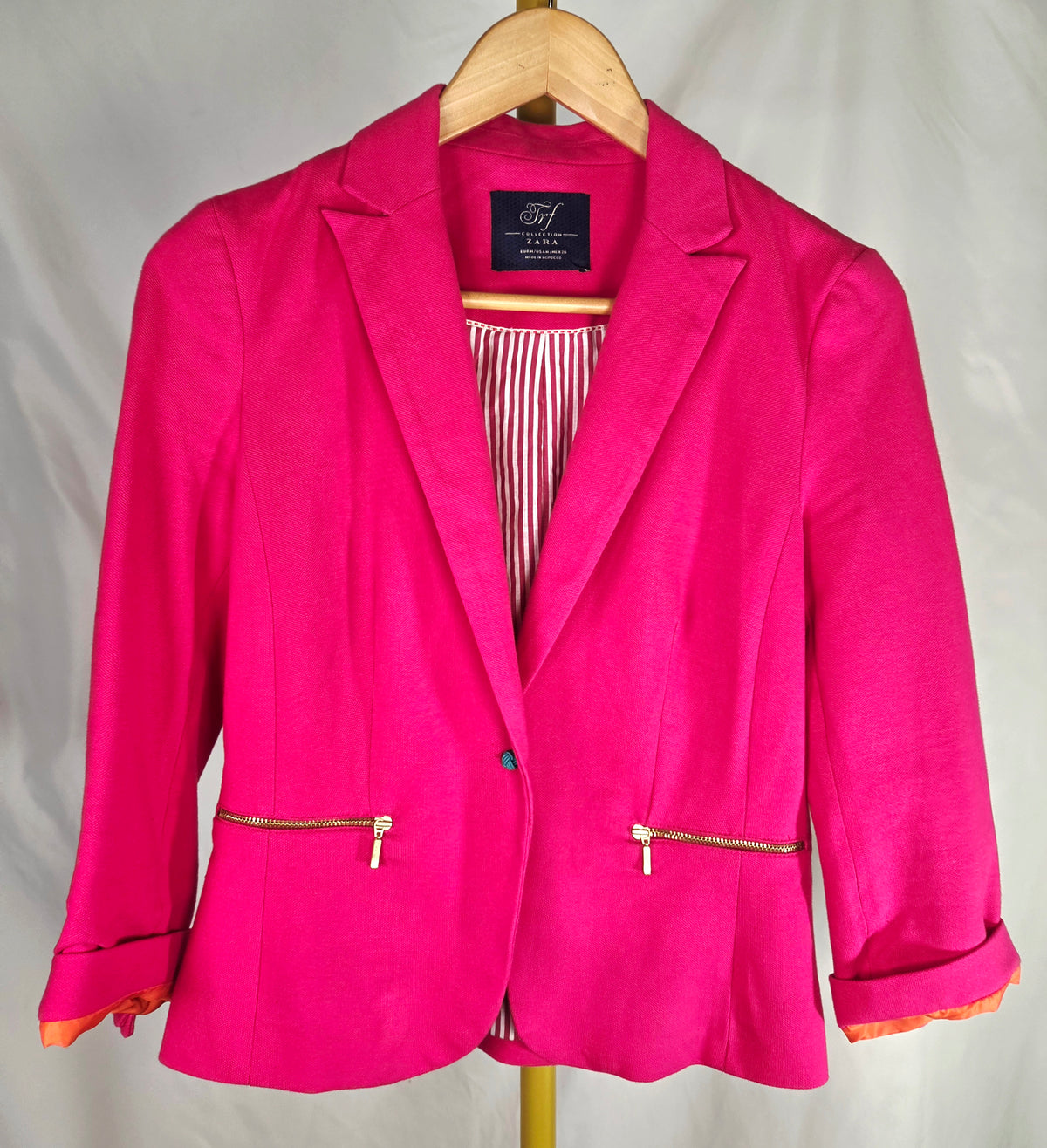 Zara TRF Collection Hot Pink Fuchsia Blazer — Size Medium