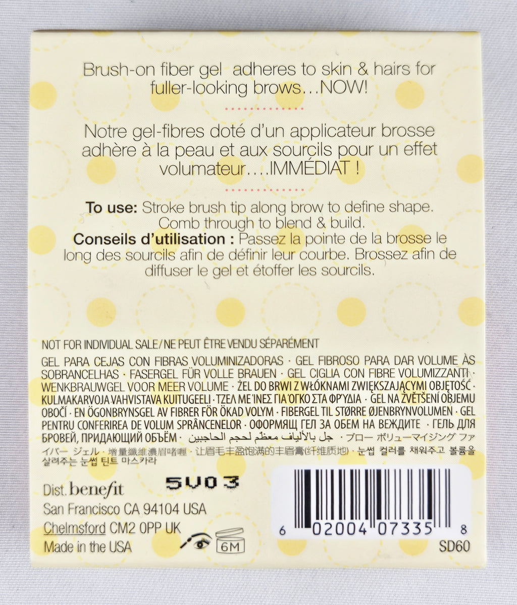 Benefit Cosmetics Gimme Brow+ Volumizing Fiber Brow Gel Mini 1.0 g / 0.03 oz Eyebrow Mascara