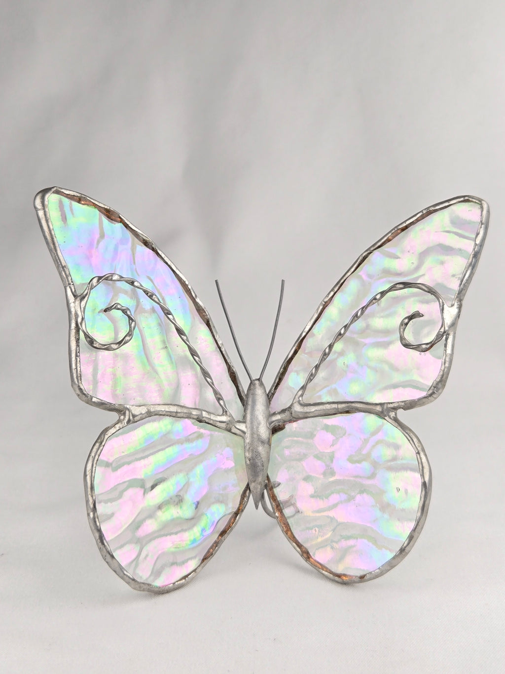 Iridescent Stained Glass Butterfly — Handcrafted Decorative Accent