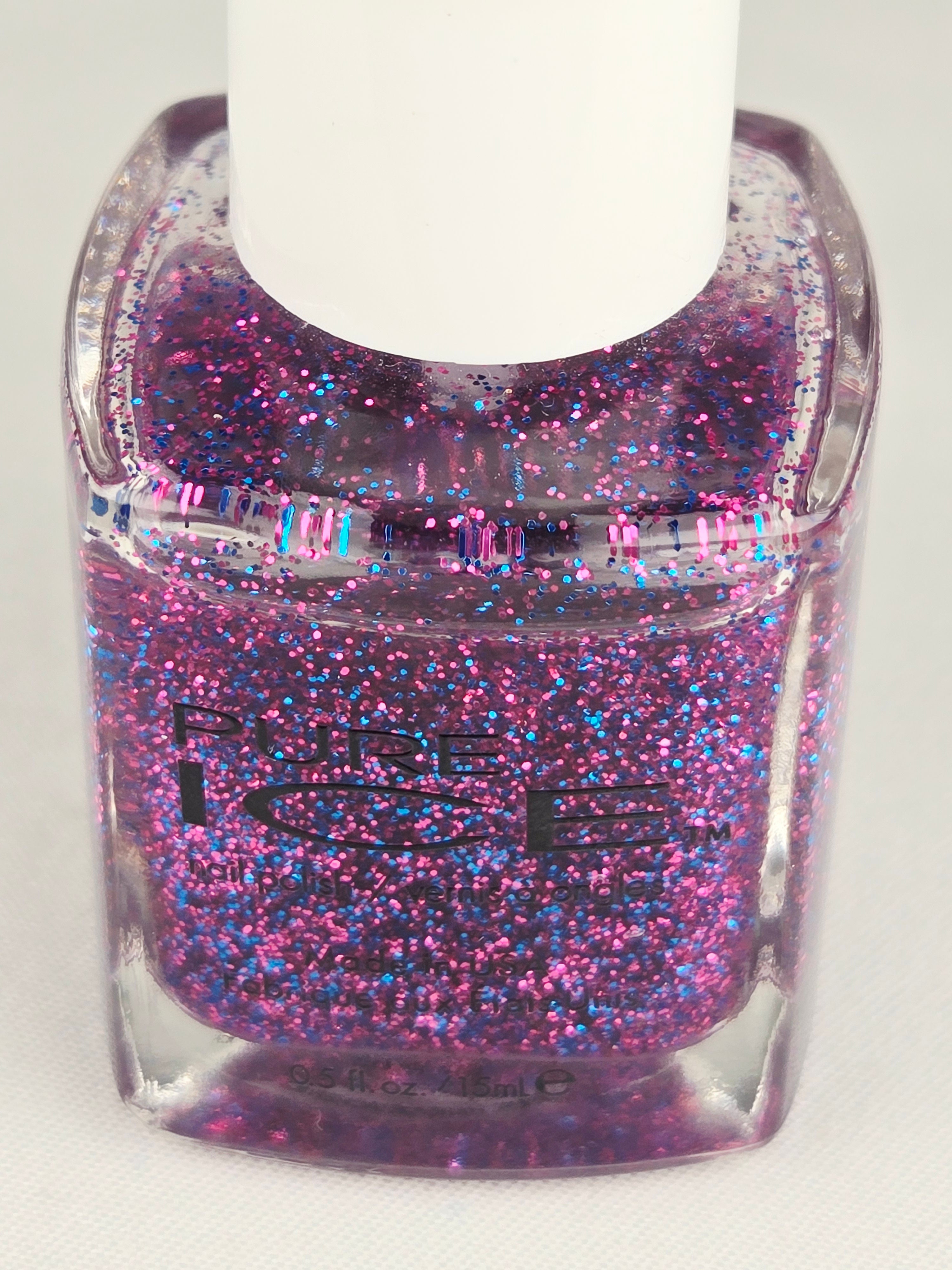 Pure Ice Y2K Discontinued Nail Polish “So Into” — Pink & Blue Glitter